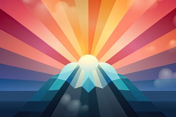 Fototapete - Bright, multicolored abstraction illustrating the symbolic meaning, background, Illustration for cover, interior design, AI generative.
