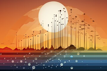 Fototapete - Bright, multicolored abstraction illustrating the symbolic meaning, background, Illustration for cover, interior design, AI generative.