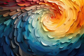 Fototapete - Bright, multicolored abstraction illustrating the symbolic meaning, background, Illustration for cover, interior design, AI generative.