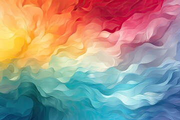 Fototapete - Bright, multicolored abstraction illustrating the symbolic meaning, background, Illustration for cover, interior design, AI generative.
