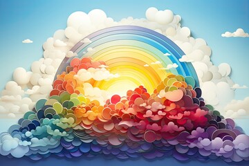 Fototapete - Bright, multicolored abstraction illustrating the symbolic meaning, background, Illustration for cover, interior design, AI generative.