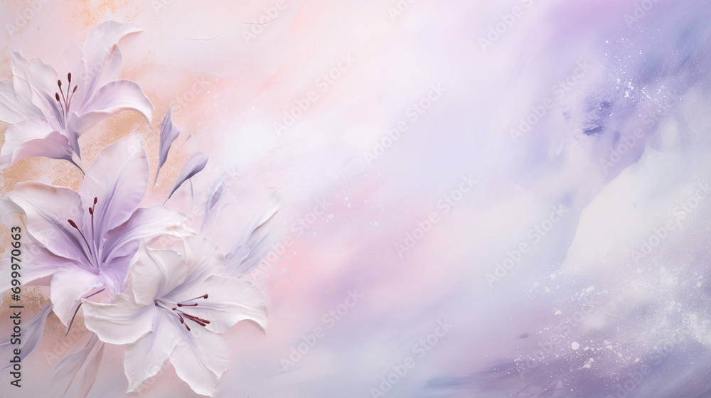 Textured pastel floral background with soft pink and lavender flowers ...