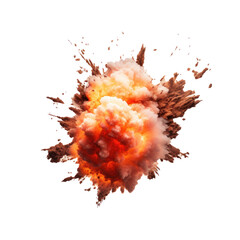 Explosion effect isolated on white or transparent background