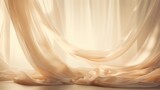 Fototapeta  - Soft light filters through a chic beige curtain.