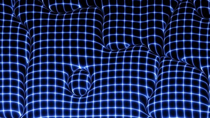 Leinwandbilder - Technology digital wave background concept. Beautiful motion waving dots texture with glowing lines. Cyber or technology background.
