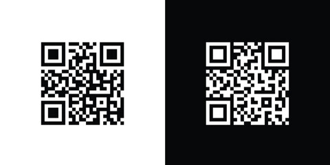 qr code on black and white