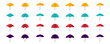 Umbrella icon set. Flat style.