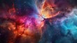 Breathtaking close up of vibrant nebula in the night sky, a view from outer space background, colorful abstract nebula space galaxy