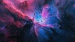 Amazing view of colorful nebula in the night sky, outer space background, abstract nebula space galaxy