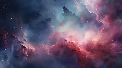 Wall Mural - captivating close up of vibrant nebula in the night sky, view from outer space background, colorful 