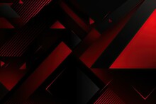 Minimal Template Gradient Effect 3d Futuristic Lines Stripes Rectangles Squares Triangles Shapes Geometric Design Background Luxury Modern Abstract Color Red Black