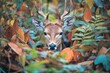hidden kudu partially obscured by foliage