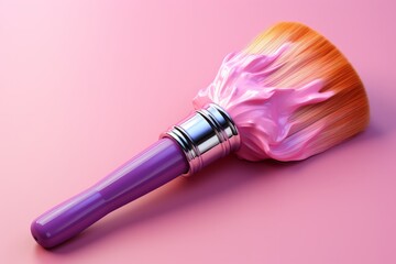 Creative Brush Icon for Artistic Editing Software, on an isolated Artist Pink background, Generative AI