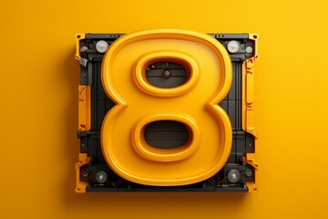 Vector Text Icon for Typography Editing Software, on an isolated Typography Yellow background, Generative AI