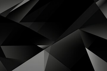 Wall Mural - geometry mosaic origami effect metal paper cut futuristic design triangles stripes lines shapes geometric banner grey dark gradient minimal background abstract white black modern