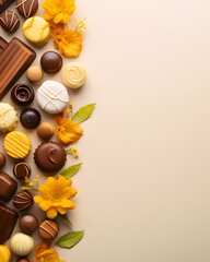 Wall Mural - Happy easter delicious chocolates background