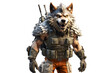 © Murzani - 3d illustration wolf army character rendering, video game, transparent background.ai generative image