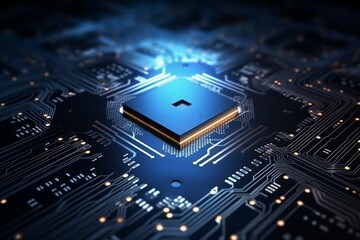Wall Mural - Circuit board. Technology background. Central Computer Processors CPU concept. Motherboard digital chip. generative ai.
