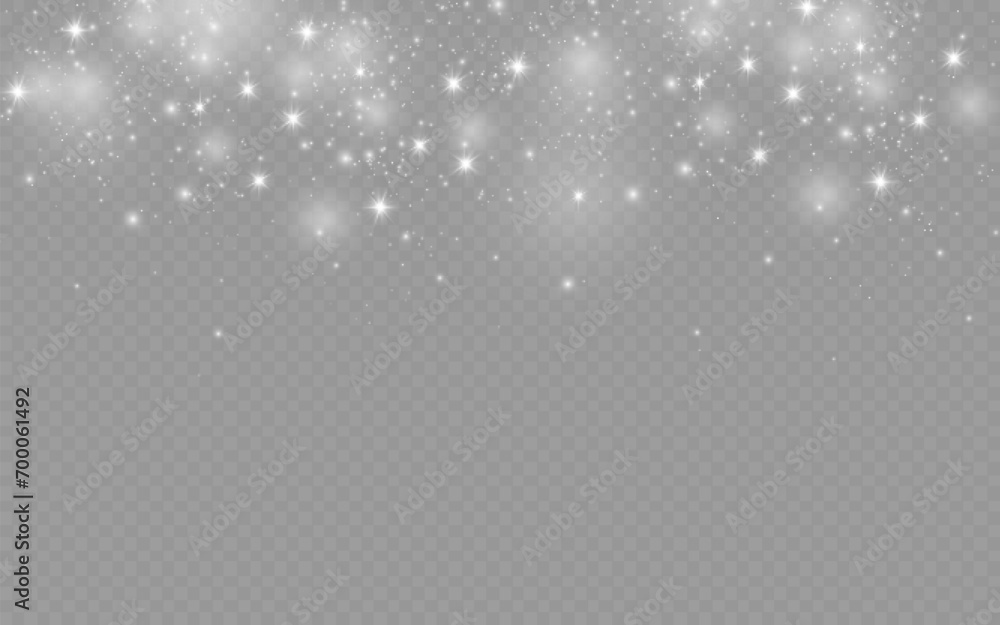 Dust sparks and stars shine with a special light. Christmas light ...