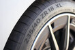 Close up of a 235 40 ZR 18 high performance tire