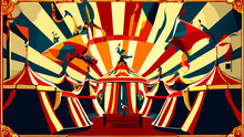 Vintage Circus Posters Vektor Icon Illustation
