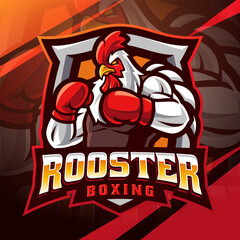 Wall Mural - Rooster boxing esport mascot logo design