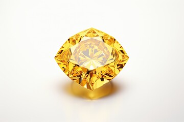 High-quality image of yellow diamond on white background