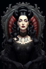 gothic woman on the throne
