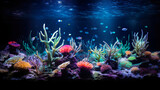 Fototapeta Do akwarium - A Thriving Coral Reef Ecosystem. Generative Ai
