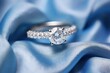 Isolated silver diamond ring for women and girls.