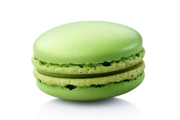 Sticker - Shadowless green macaron isolated on white background