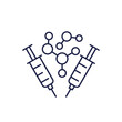 molecules and syringes line icon