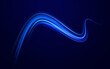 © Vitalii - Blue wind waves effect. Abstract light motion trails with sparkles isolated on black background. Light blue Twirl. Curve light effect of blue line. Luminous blue circle.
