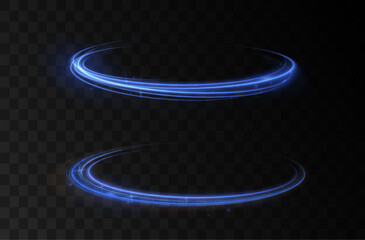 Wall Mural - Blue stripes in the form of drill, turns and swirl. Undulate wave swirl swoosh, dynamic twisted lines. Transparent blue sparkling light line element.	