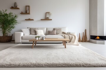 Sticker - Contemporary room with wool carpet