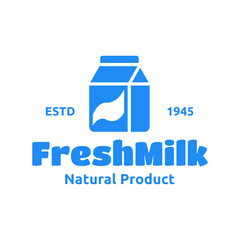 Poster - Fresh milk logo concept. Milk logo isolated vector emblem