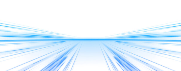 Poster - Light arc in blue colors. Blue wave curved lines for presentations. Vector png speed of light in space on dark background.	
