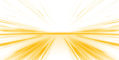 Aufkleber - Panoramic high speed technology concept, light abstract background. Yellow abstract neon line PNG. Golden glowing shiny spiral lines effect.