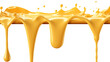 a yellow liquid flowing down from a stick