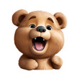 a cartoon bear with its mouth open