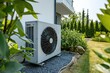 © Lubos Chlubny - Air source heat pump installed in residential building.