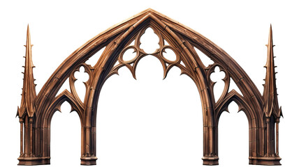 Gothic arch. isolated object, transparent background