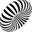 Torus optical illusion. Design op art element.