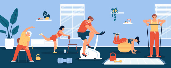 Wall Mural - Home workout composition