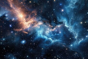 beautiful space background with nebula and stars, 3d rendering
