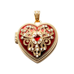 Poster - A Valentine Heart Shaped Locket isolated on transparant background