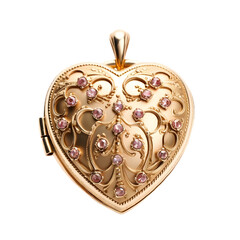 Poster - A Valentine Heart Shaped Locket isolated on transparant background