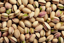 Table charm top view of pistachios creating a delightful background