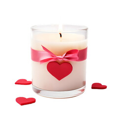 Poster - A valentine scented candle isolated on white background