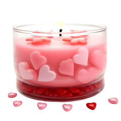 Poster - A valentine scented candle isolated on white background